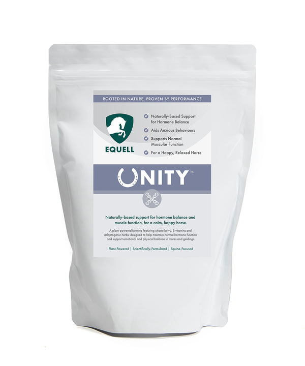 Package of Equell Unity hormonal supplement for horses 